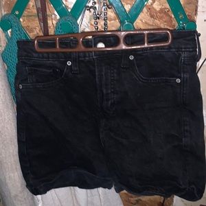 black jean shorts